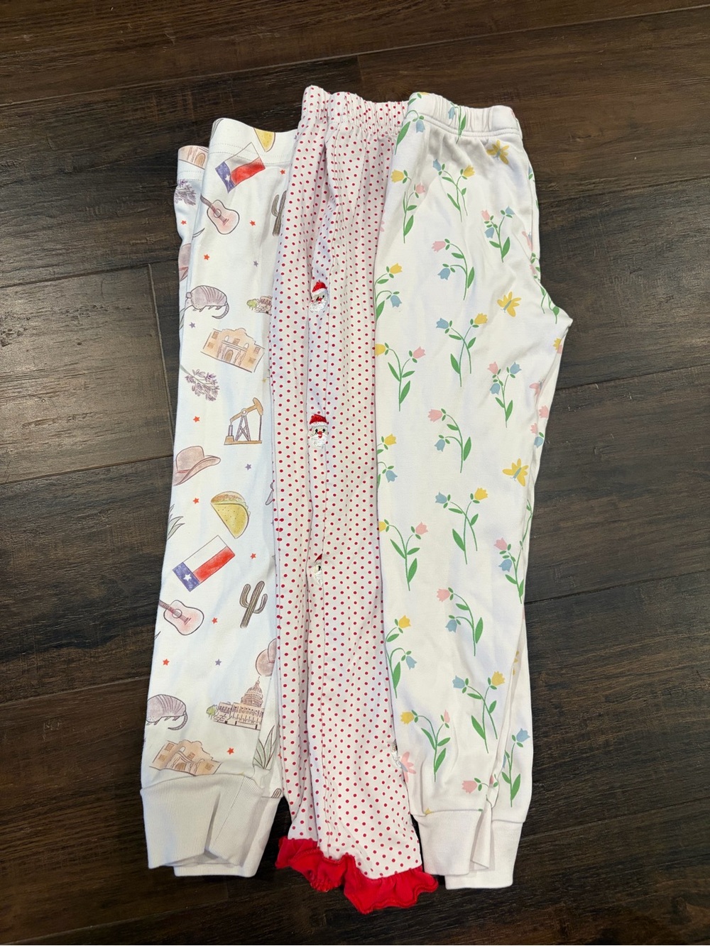 Girls Pajama Bottom Bundle 4T 5 Little English Christmas Texas Print Lot